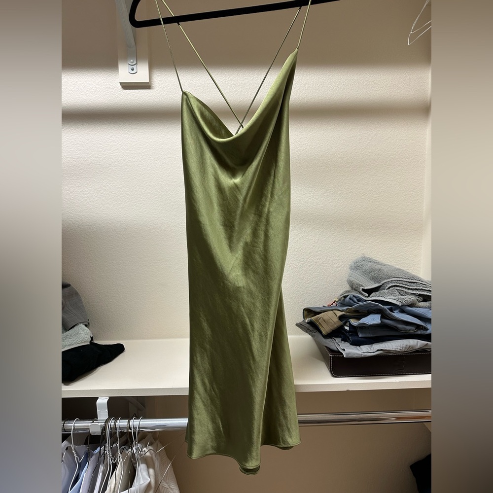 Olive Green Slip Dress: Size S